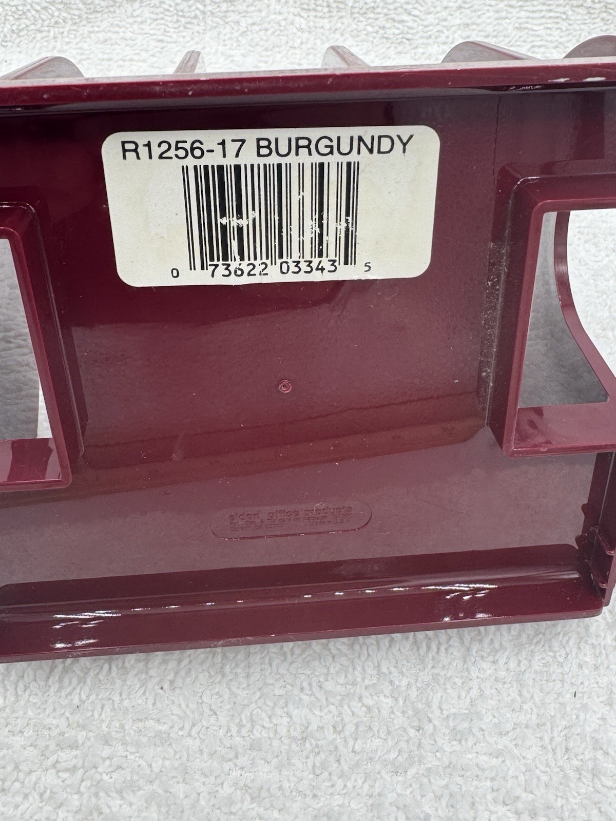 Vintage Eldon Rainbow Arch letter desk organizer Small Burgundy
