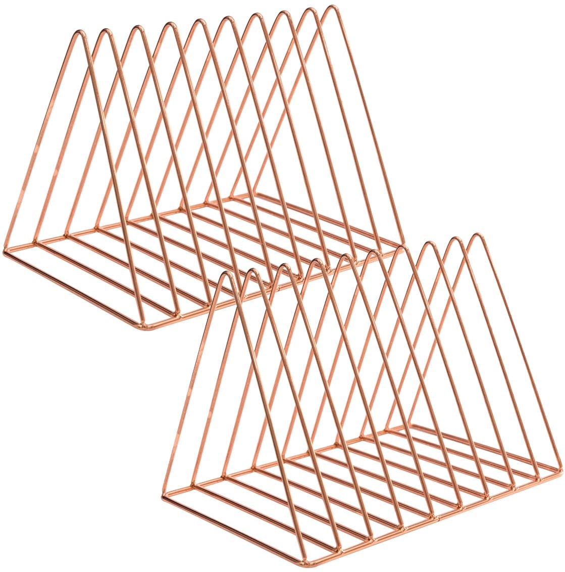 Sooyee 2 Pack 9 Slot Rose Gold Magazine Holder, Desktop File Sorter