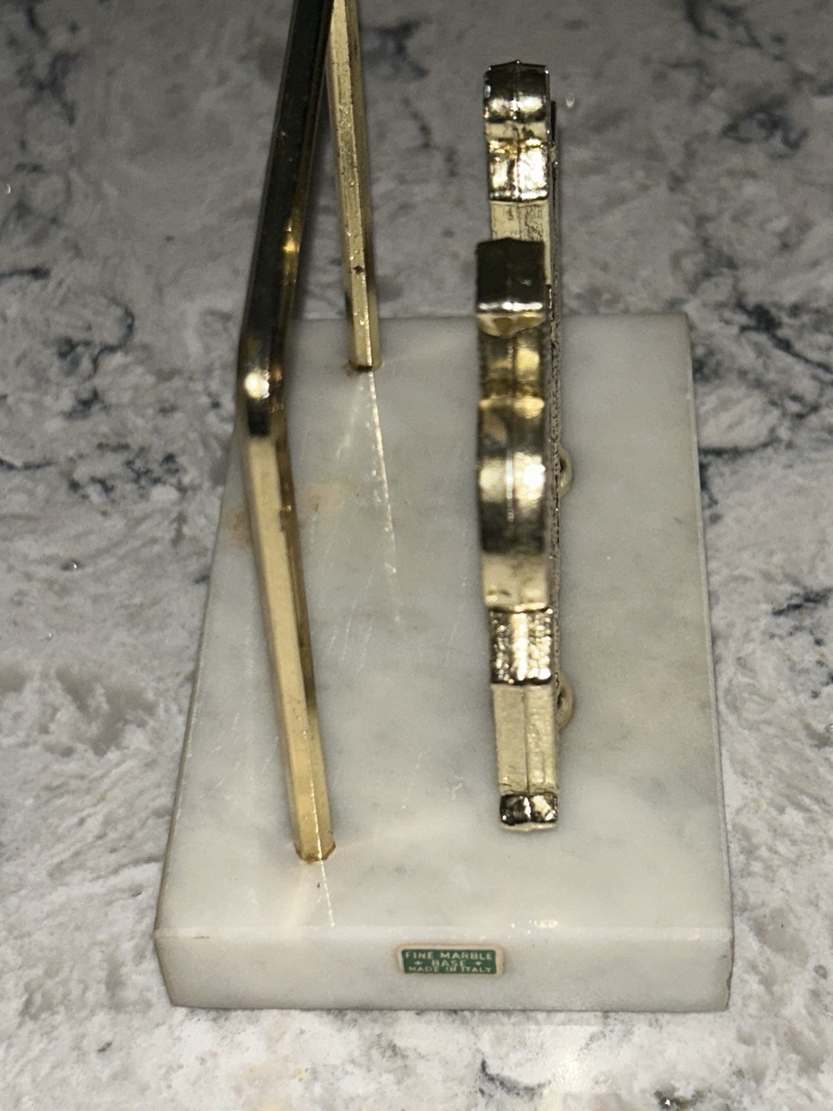 Vintage Letter Holder DO IT NOW Marble Base Italy MCM Office Desk Organizer