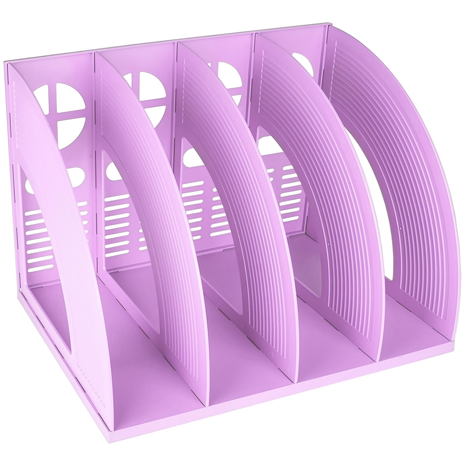 SAYEEC Sturdy Magazine Holder 4 Compartments Plastic Desktop File Organizer File