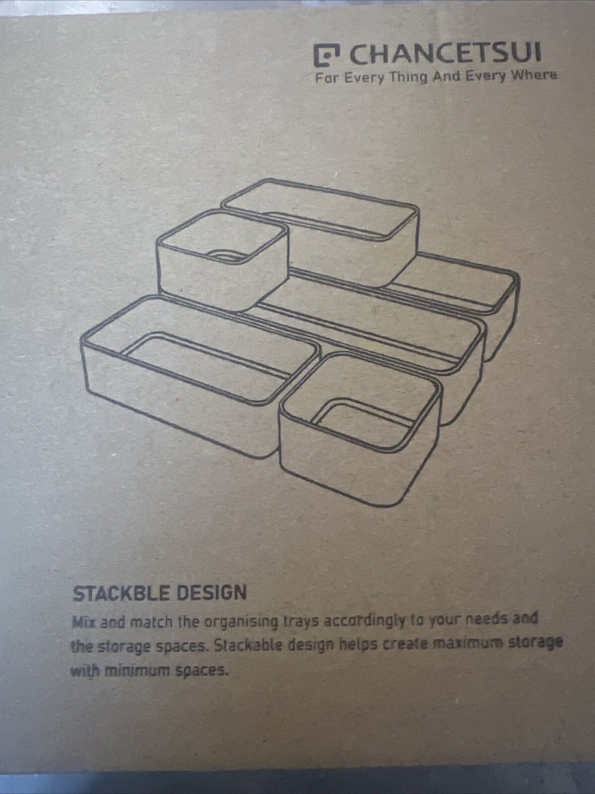 New Chancetsui 9 Pcs Stackable Drawer Organizer Trays Set Navy Blue