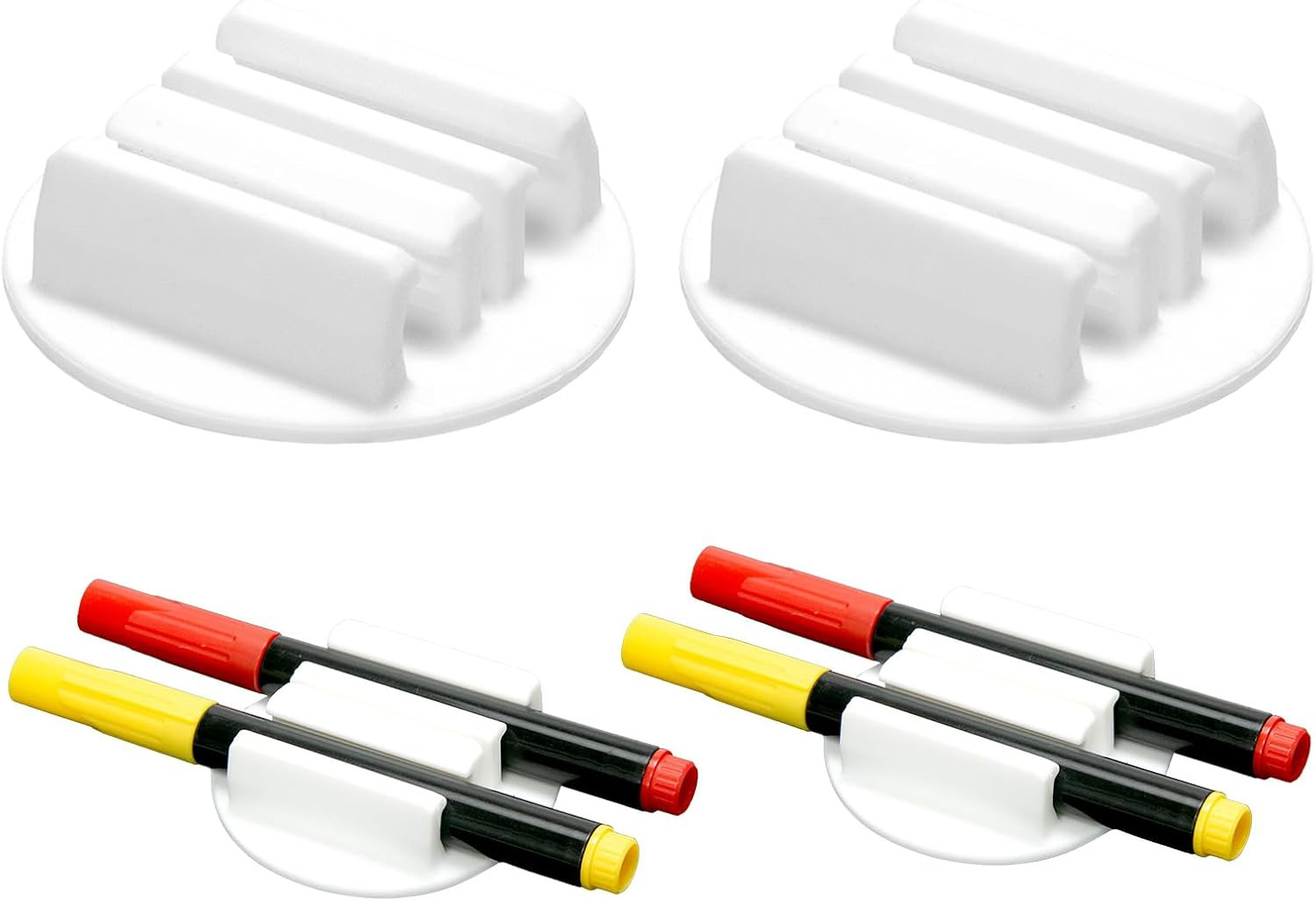 Upgraded Silicone Pencil Holder with Card Slots – 2 Pack (White)