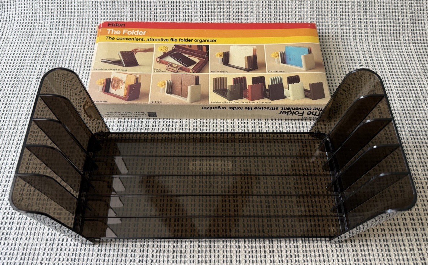 Vintage 80s Eldon The Folder 1980 File Folder Organizer 5 Compartments Foldable