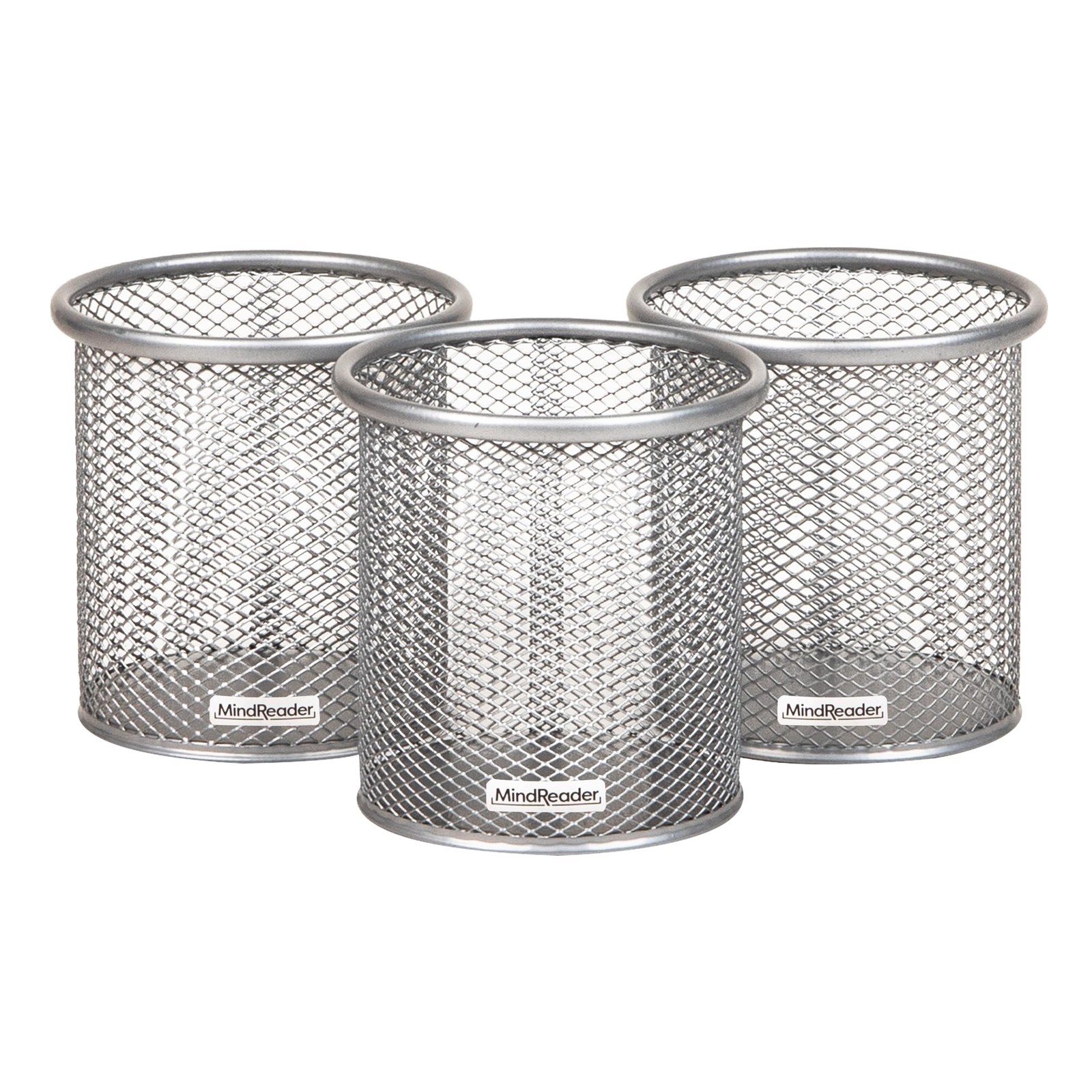 Pen and Accessories Holder, Desktop Organizer, Office, Metal Mesh, 3.5″L x 3….