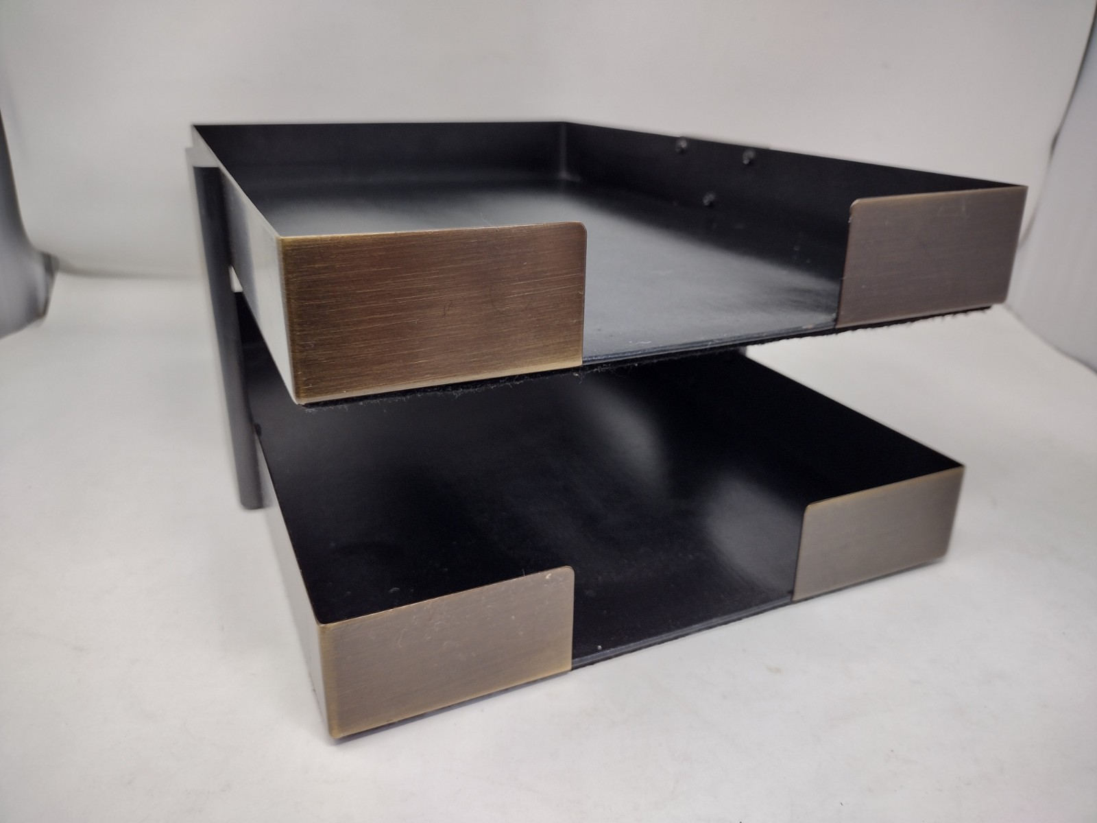 MCM Smith Metal Arts / McDonald Double Letter Paper Desk Tray