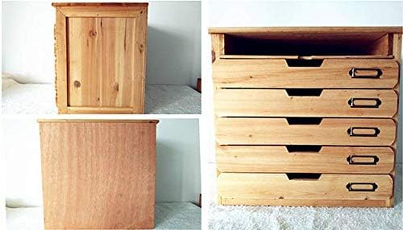 Wooden Desk Organizer with 5 Drawers & Paper Tray – Stylish File Storage