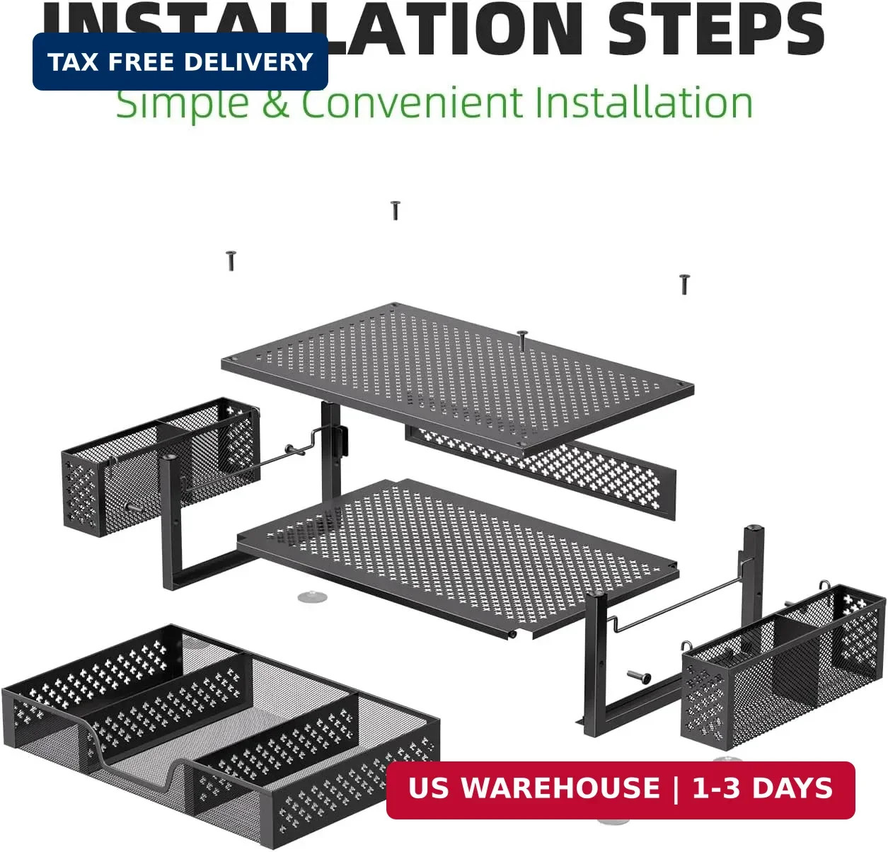 Simple Trending Desk Organizer and Accessories, 2 Tier Computer Metal Monitor St