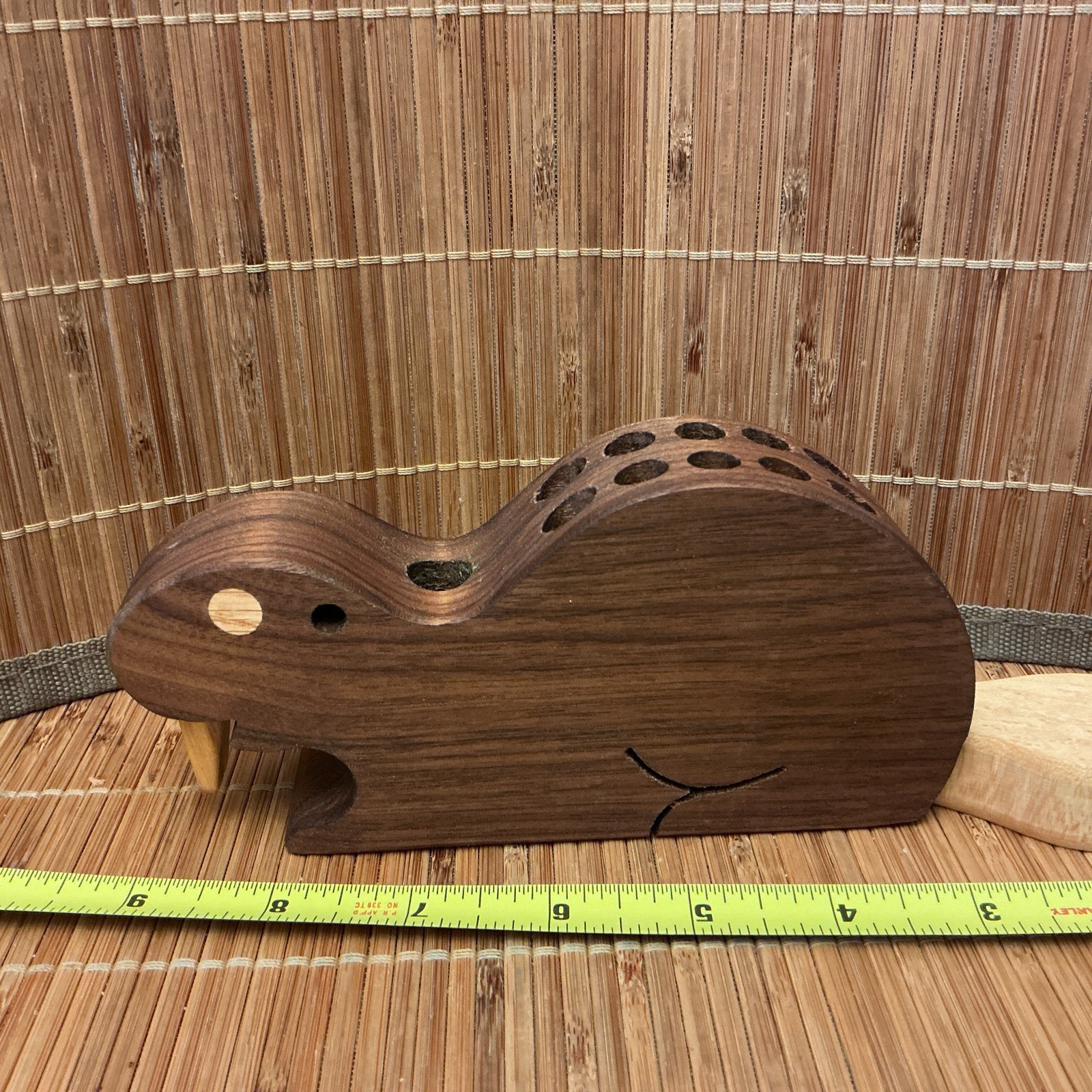 Wooden Beaver pencil Holder Desk Organizer Handmade