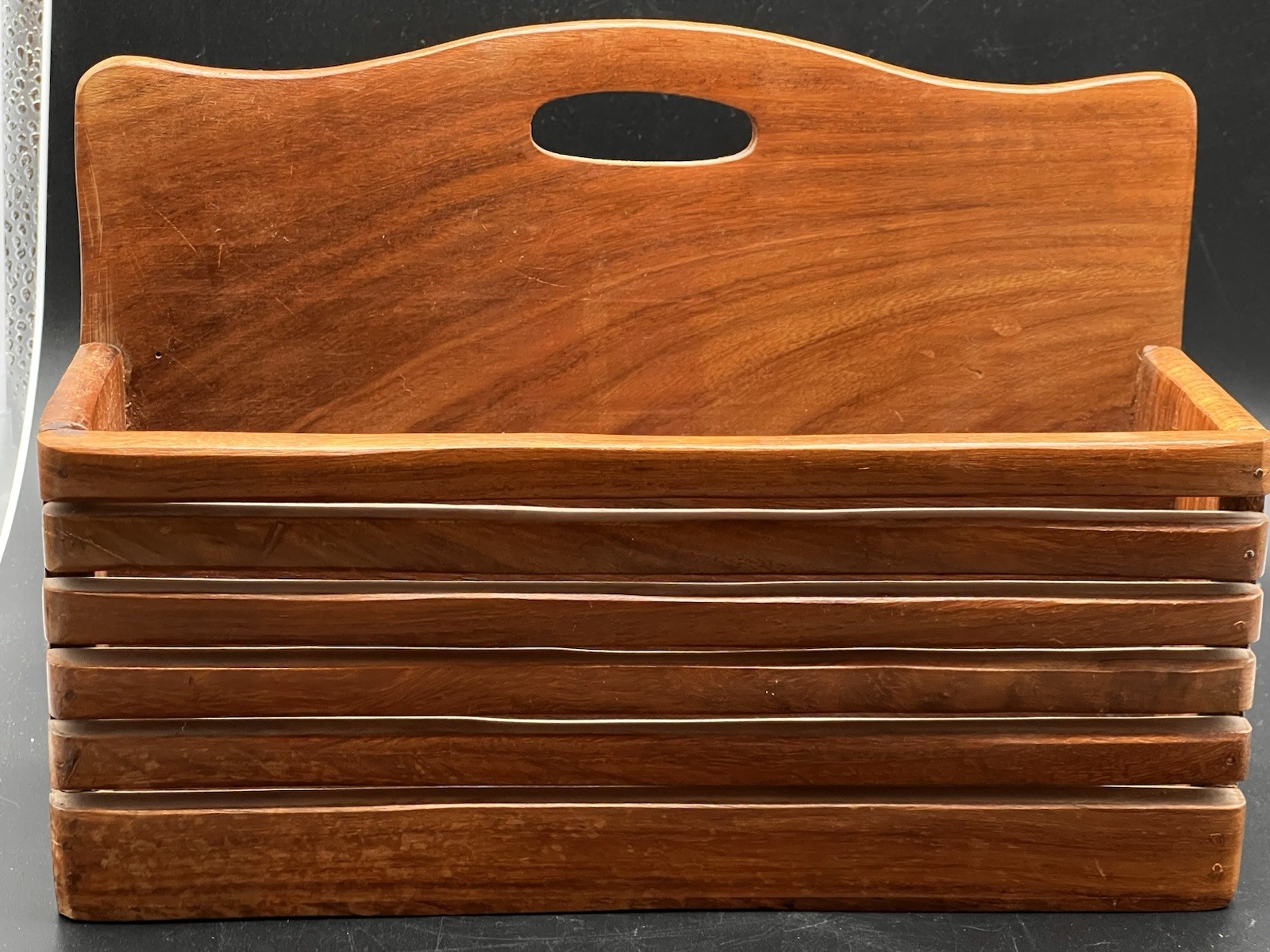 Wooden 2‑Slot Mail Holder Desk Organizer for Letters Envelopes Files Office