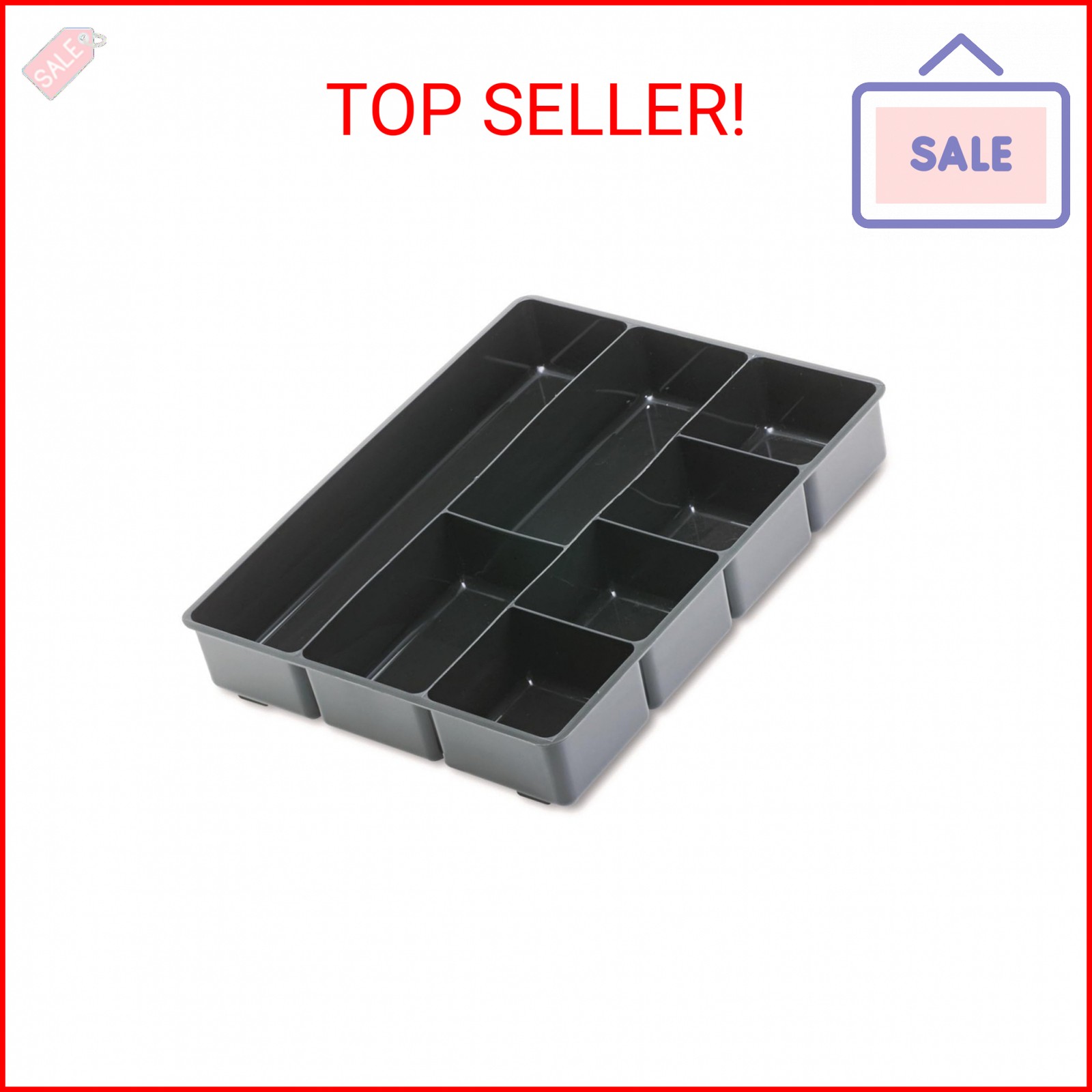 Rubbermaid Extra Deep Desk Drawer Director Tray, Plastic, 11.875 x 15 x 2.5 Inch
