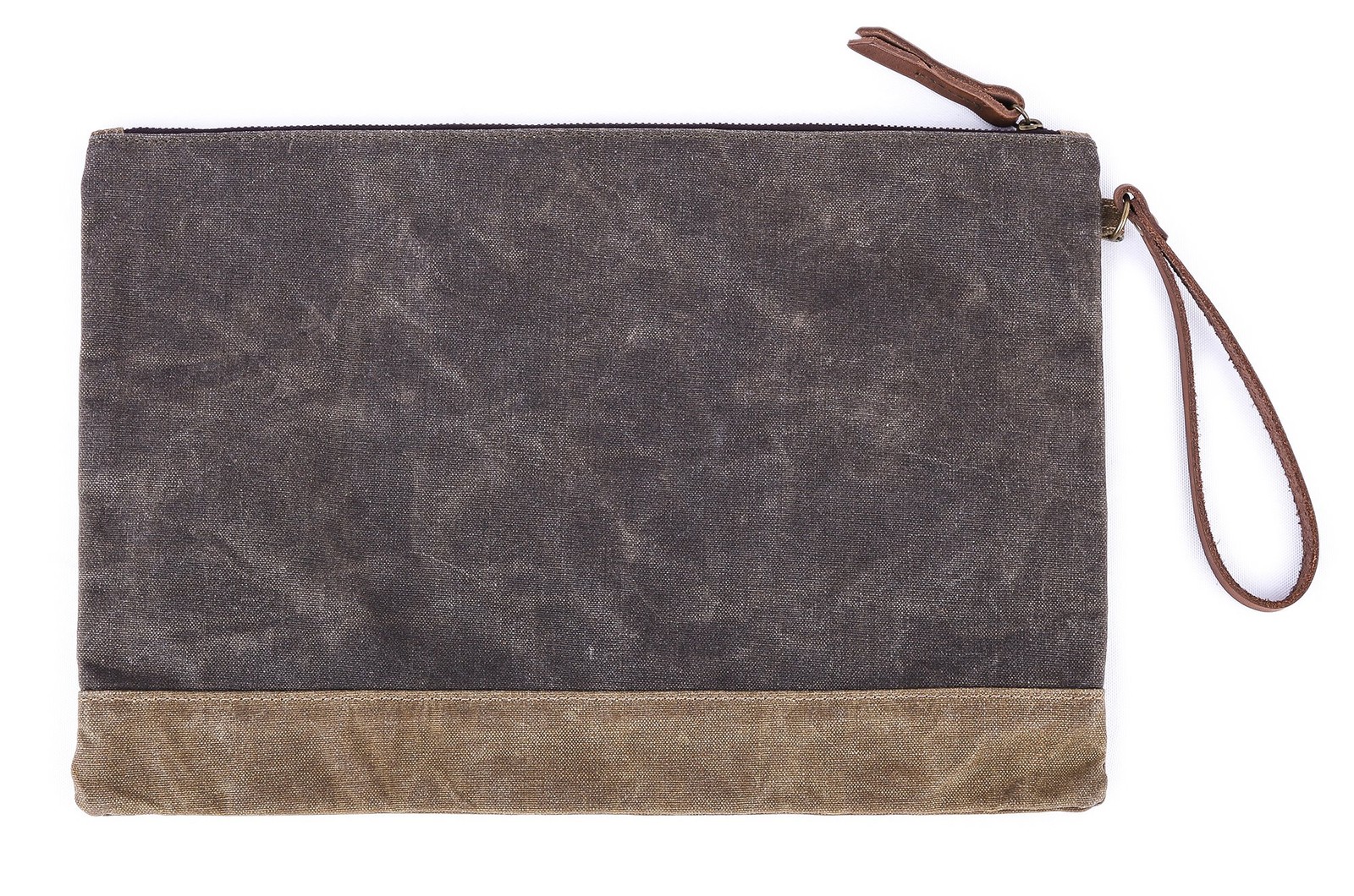 Waxed Canvas Zip Folio Pencil Pouch – Office Supply Zippered Makeup Bag Multi…