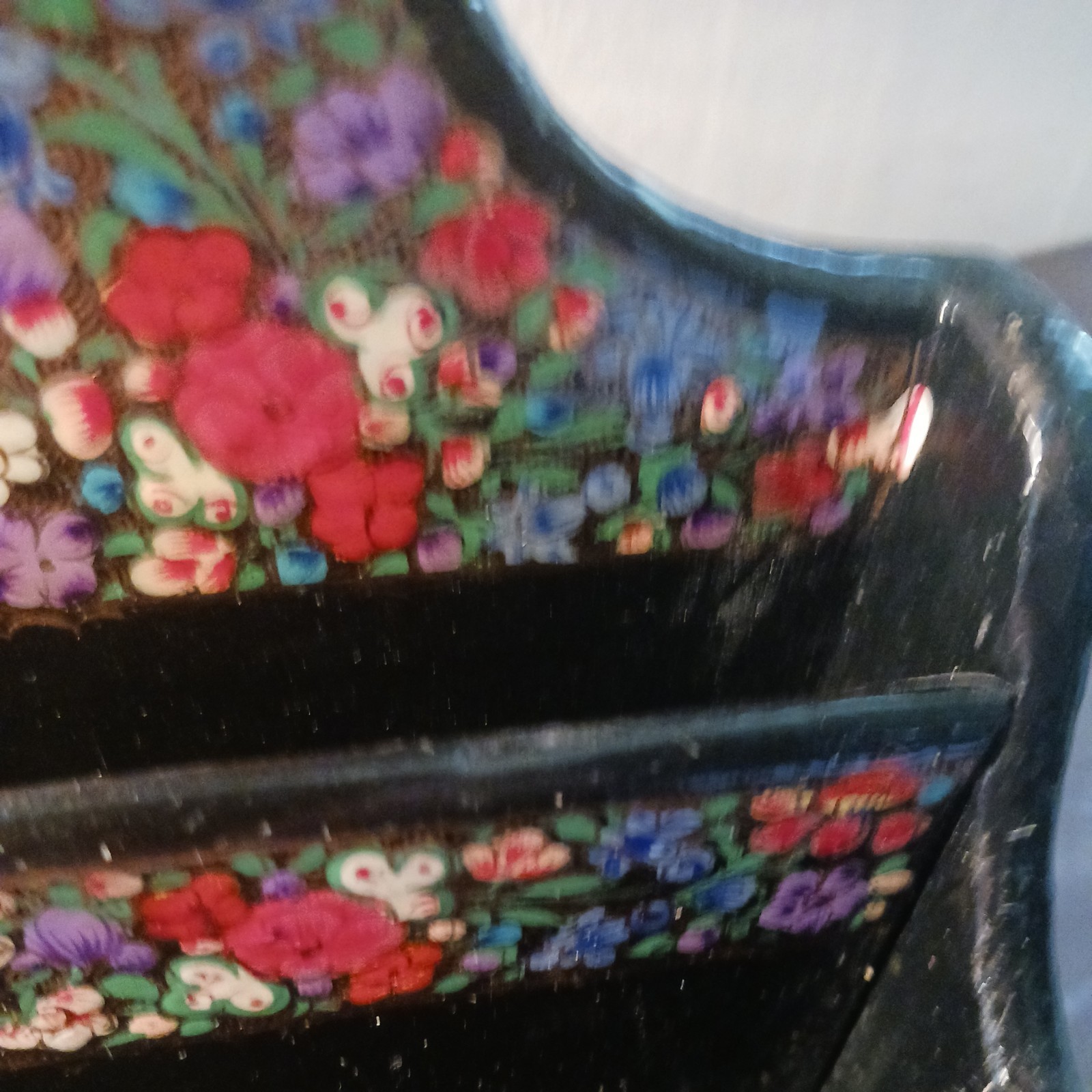 Vintage Wooden Letter and Document Organizer – Hand-Painted Floral Design