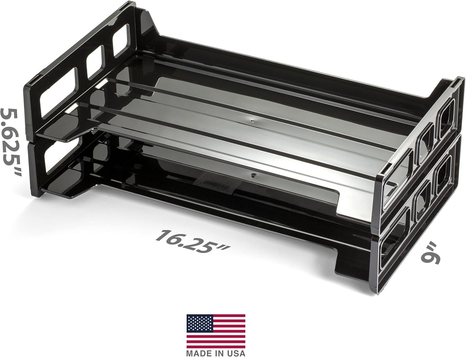 26054 Recycled Desk Tray Side Load 9X16 1/4X5 Legal Black 2/PK (OIC26054)