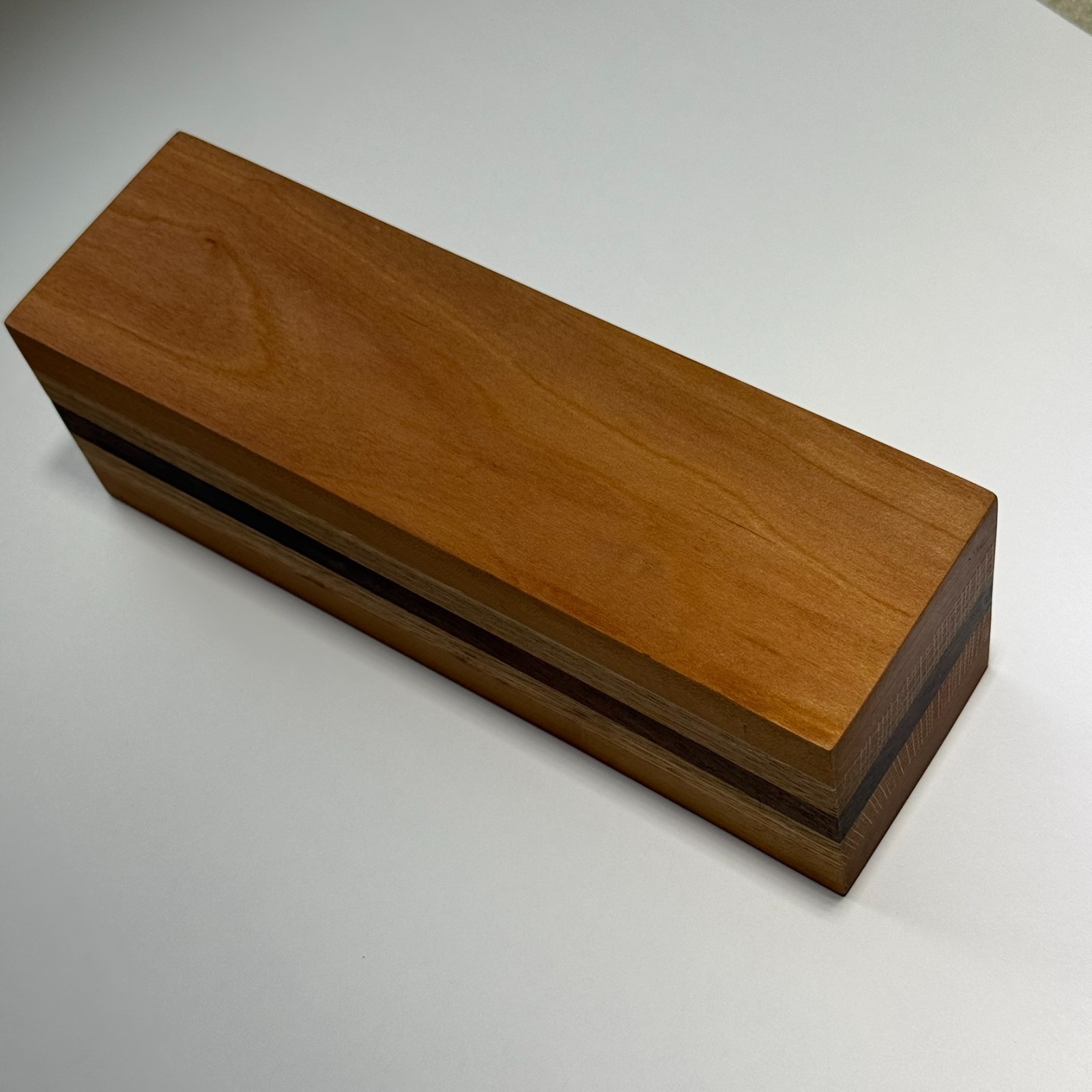 Handmade Oak Cherry Walnut Desk Caddy – 1″ & 1 5/8″ Holes, Large Wood Organizer