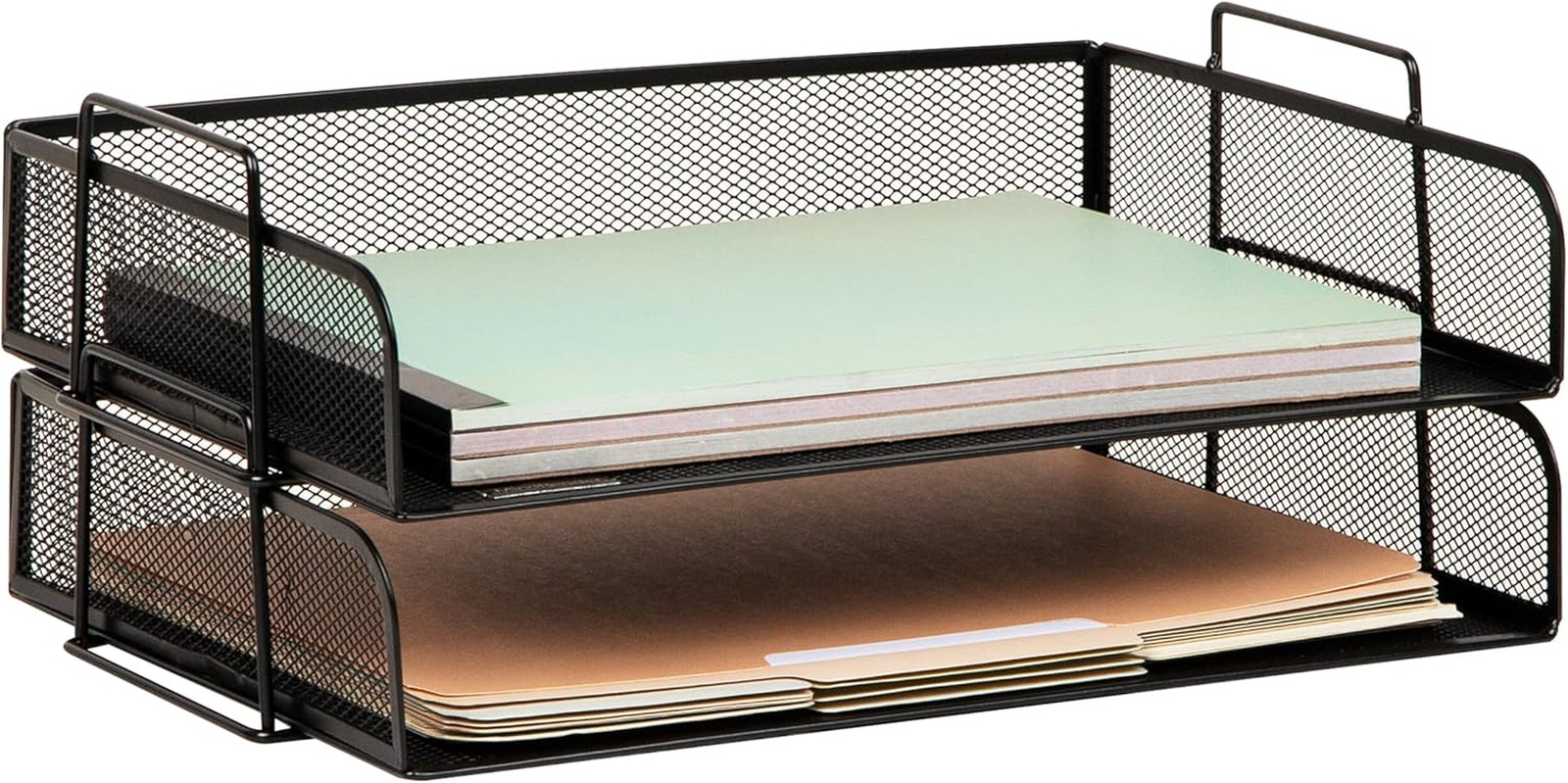 Mind Reader Stackable Paper Tray, Desktop Organizer, File Storage, Office, Metal
