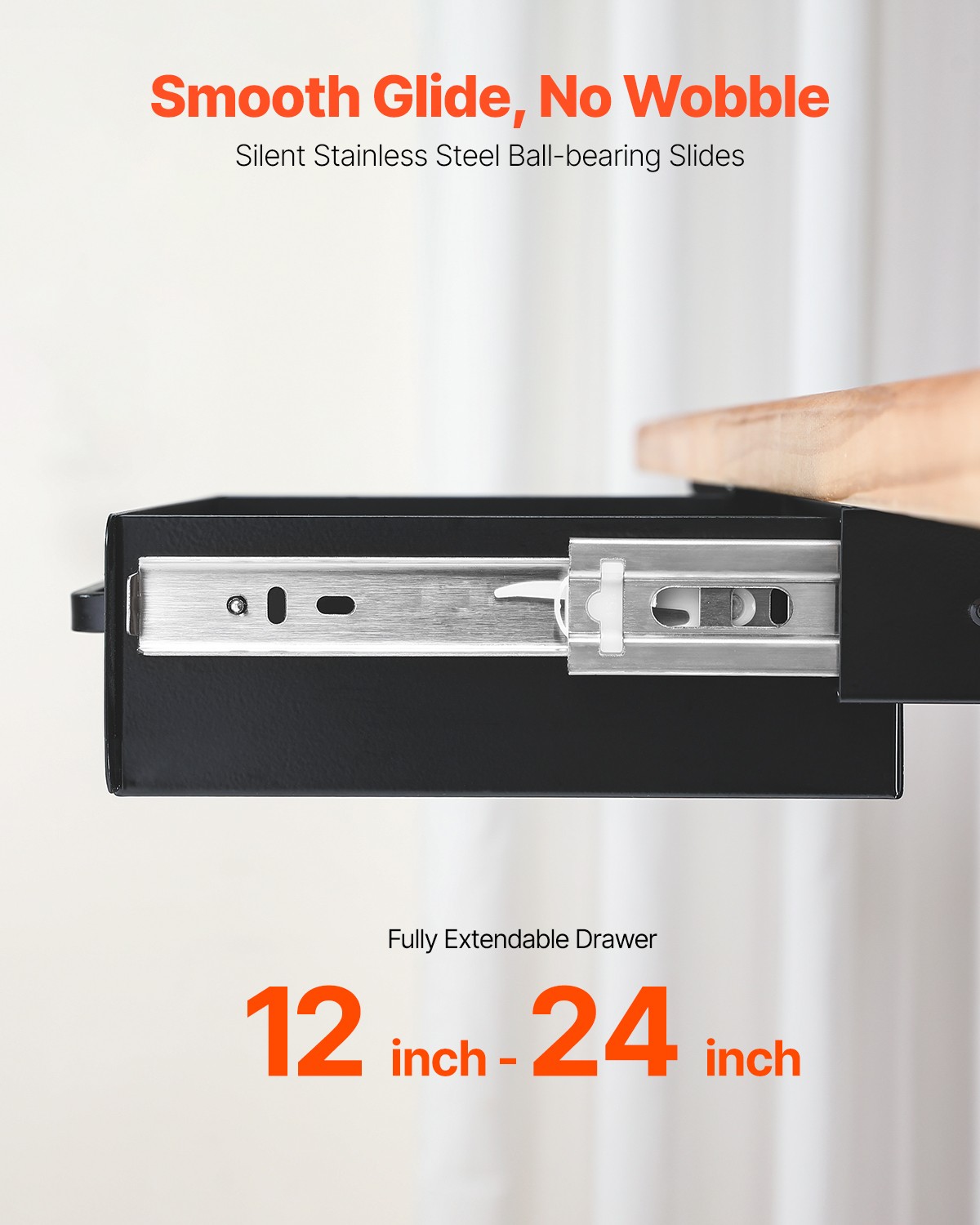 VEVOR 13 in Under Desk Drawer Organizer Slide-out Drawer Space Saver for Office