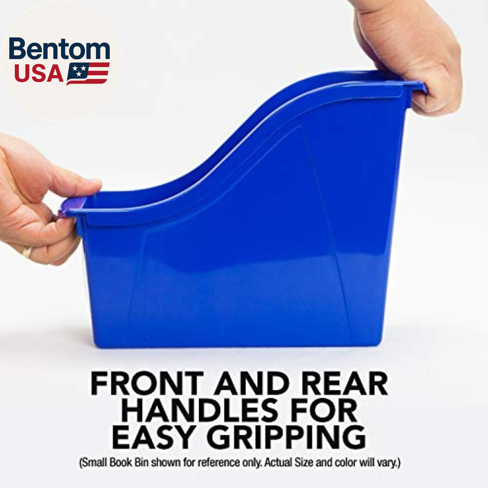 Large Book Bin, Interlocking Plastic Organizer for Home, Office and Classroom, B