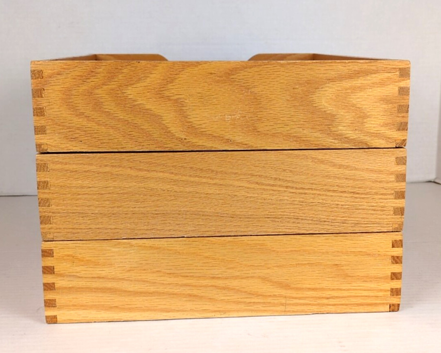3 Vintage Hedberg 721 Letter Size Wood Desk Trays Dovetail Joints