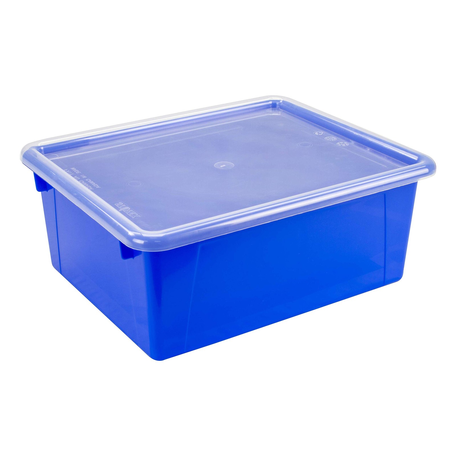 Storex Letter Size Deep Storage Bin Non-Snap Lid For Classroom Office And Home