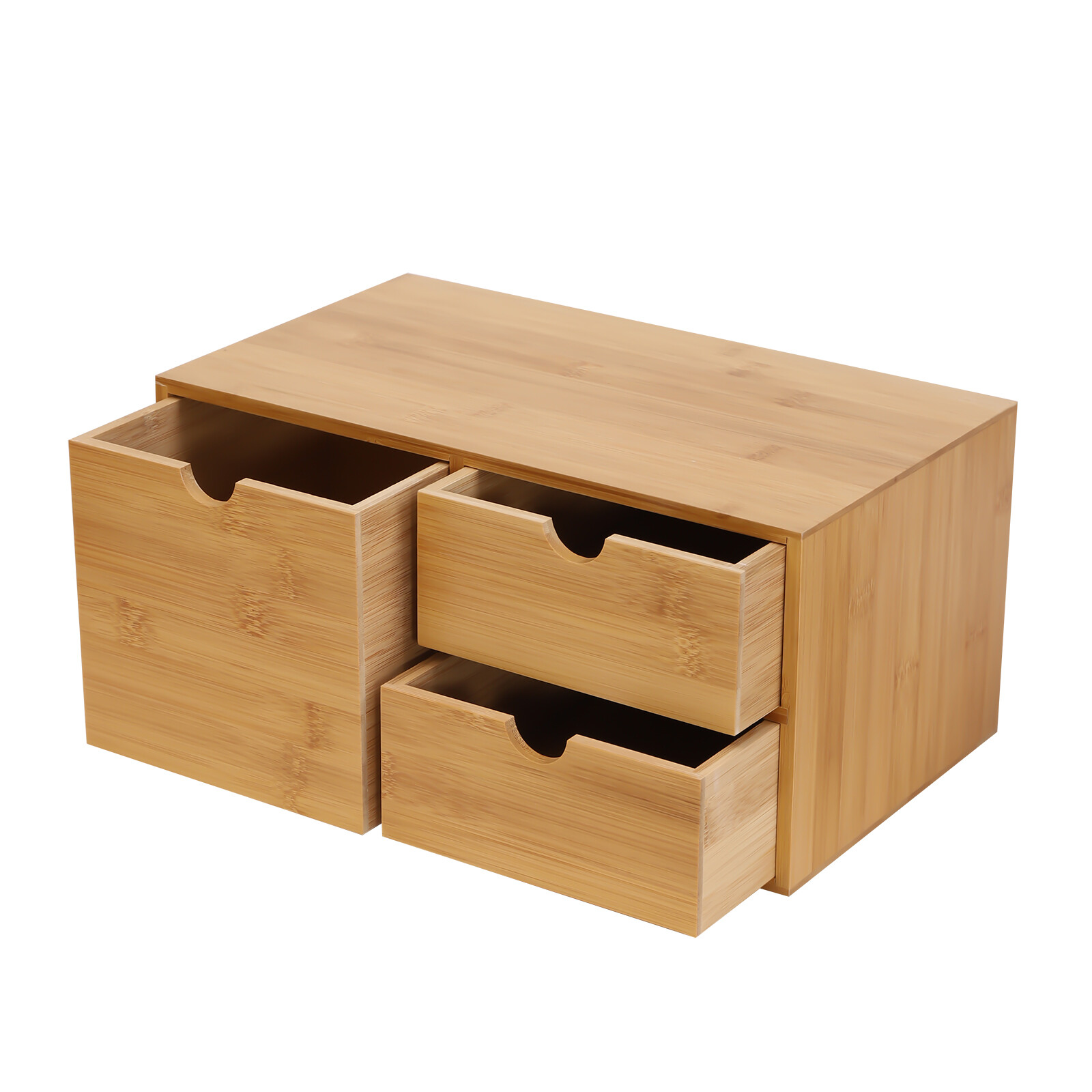 Bamboo Desk Organizer with 3 Drawers, Stylish and Functional, Eco-friendly