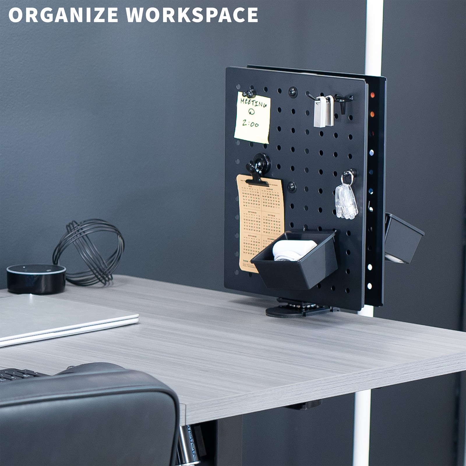 VIVO Steel Clamp-on 10″ x 12″ Rotating Pegboard, Magnetic Privacy Panel