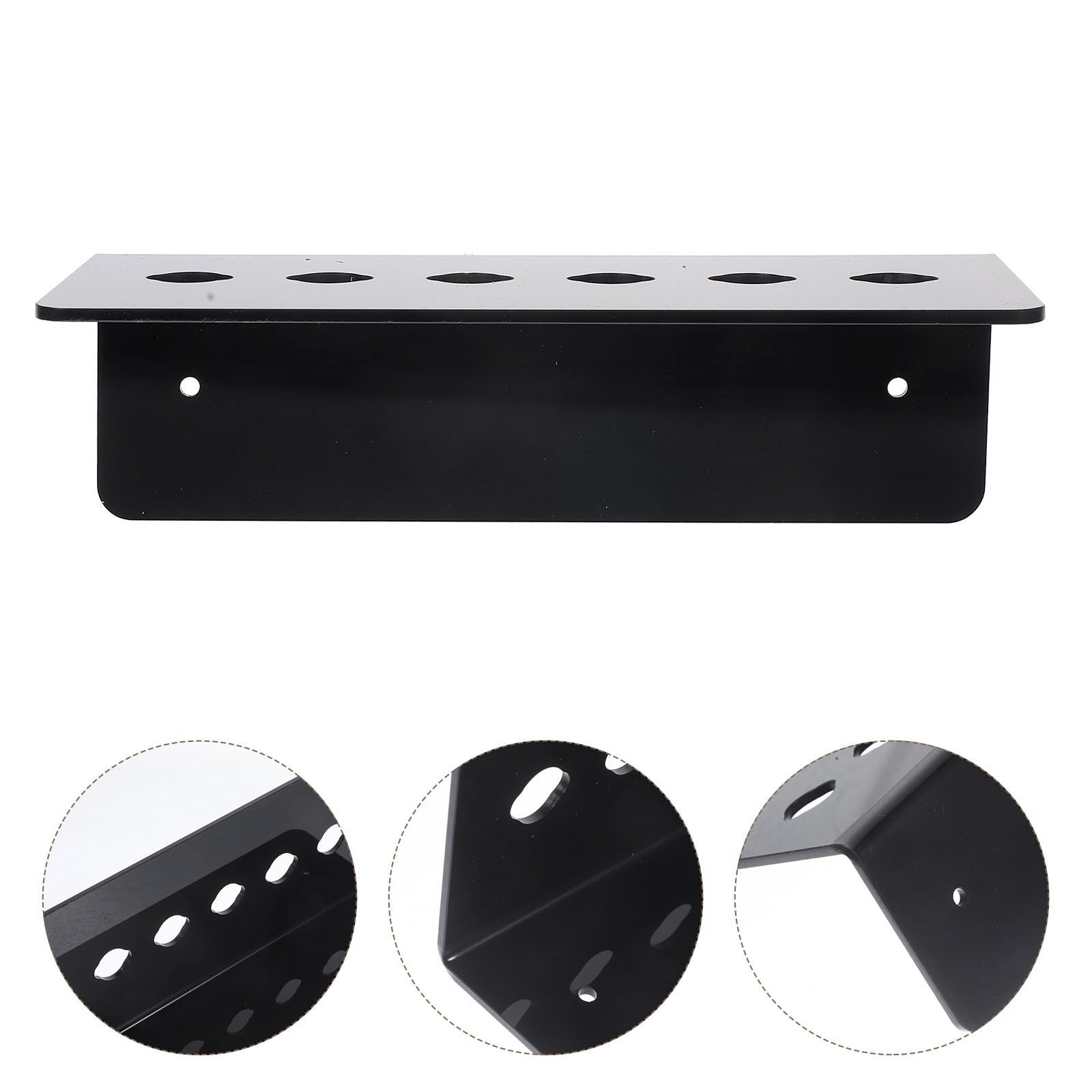 PACKOVE hairdressing stand cubby storage shelf clear wall mounted shear Black