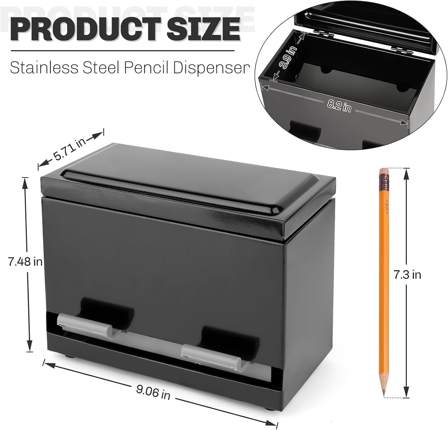 Stainless Steel Pencil Dispenser/Pen Holder Classroom Home Restaurant Bulk