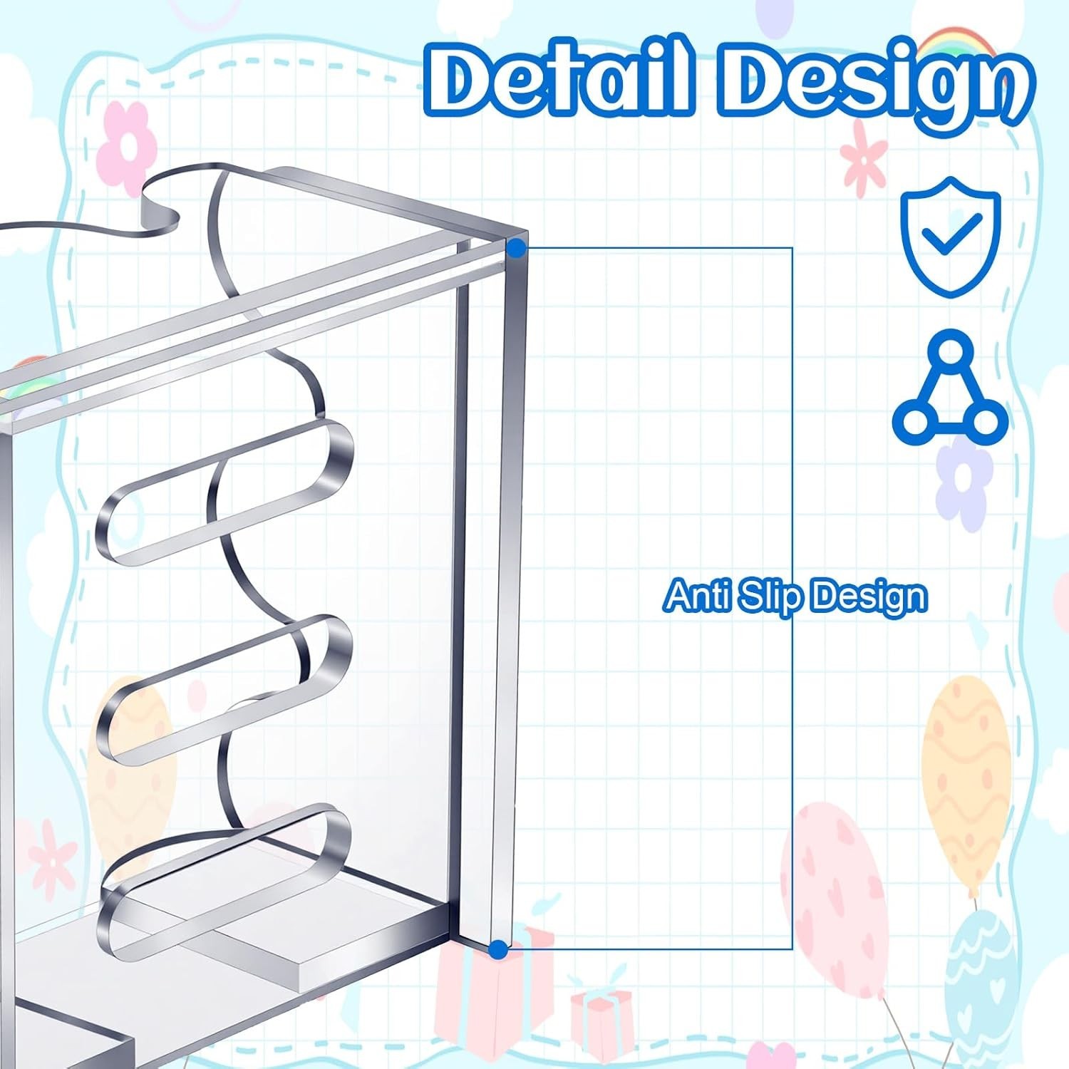 Scalloped Acrylic Sticky Note Holder Crystal Clear Desk Organizer 3.27in