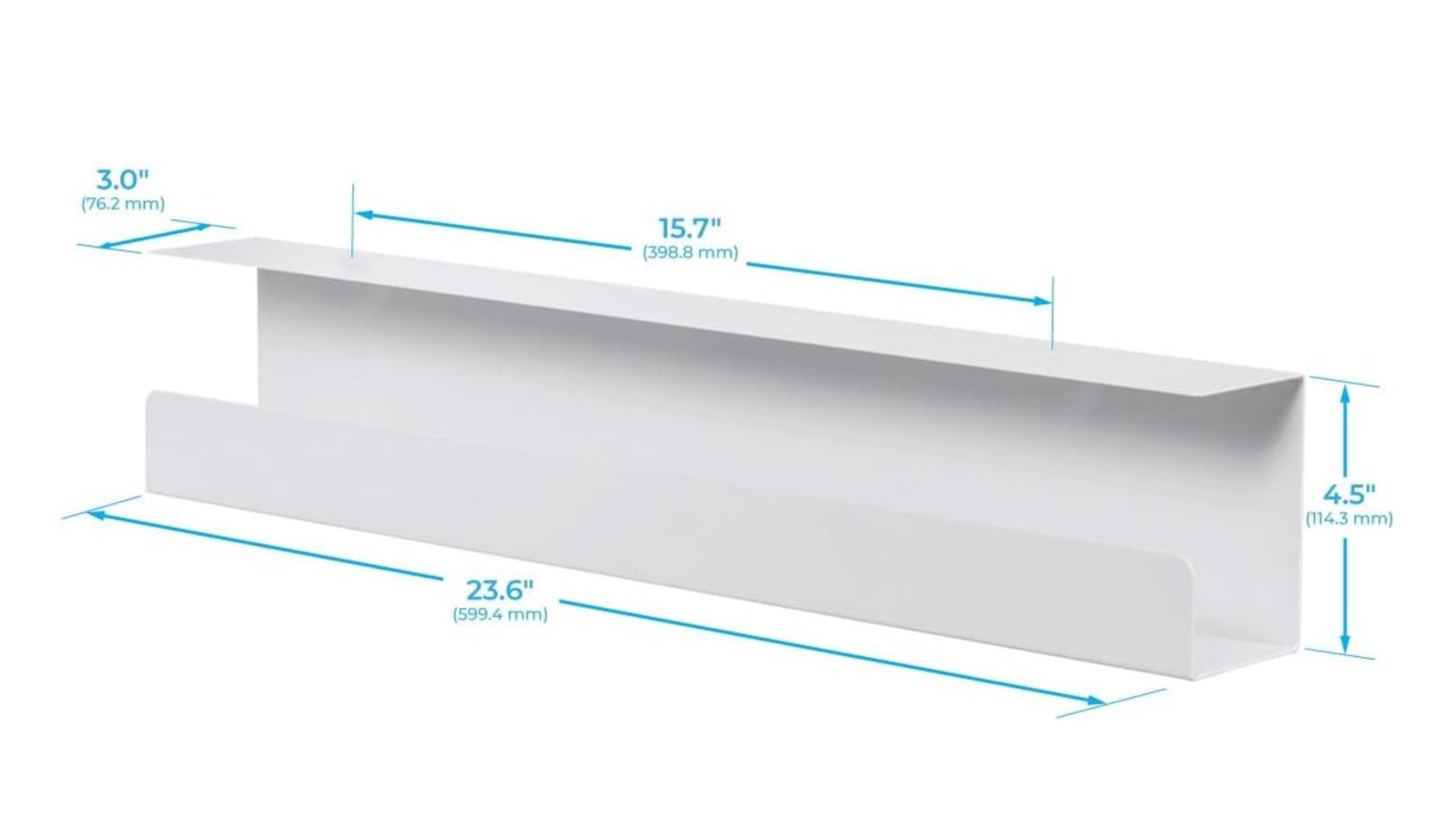 Monoprice Under Desk Cable Tray – Steel With Power Supply And Wire Management