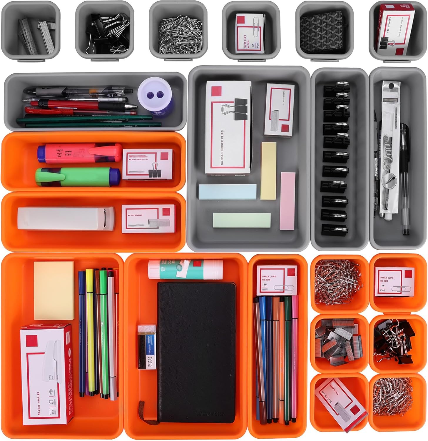 21 PCS Desk Drawer Organizer Set, PP Material Interlocking Drawer Organizer Bins