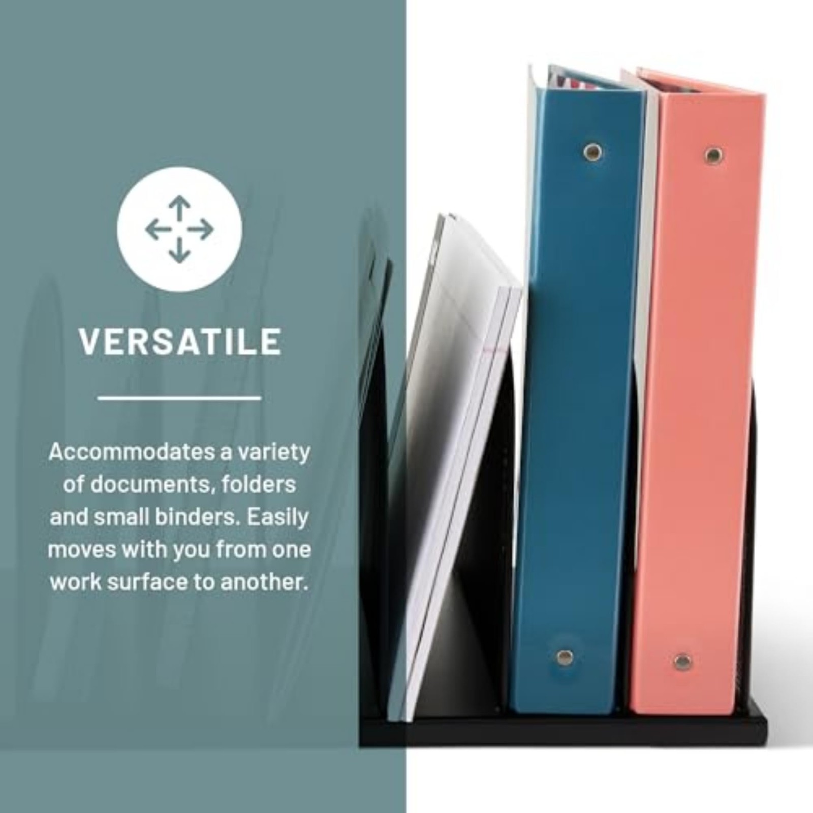 Onyx Desk Organizer, 8 Side by Side Vertical Compartments, Office and Classro…