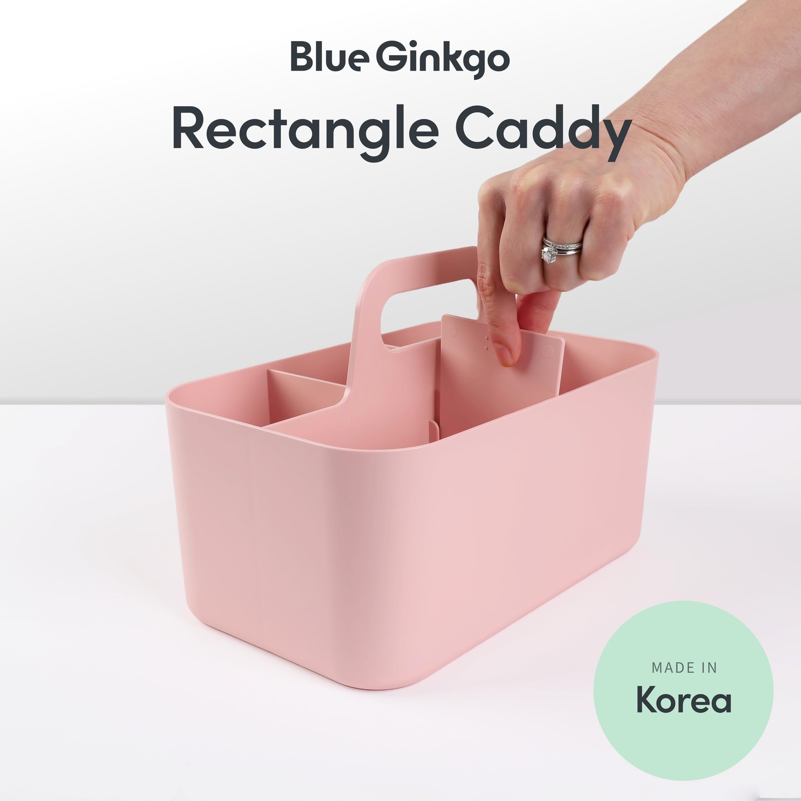 Stackable Organizer Caddy Portable Tote Bathroom Office Crafts Rectangle Pink