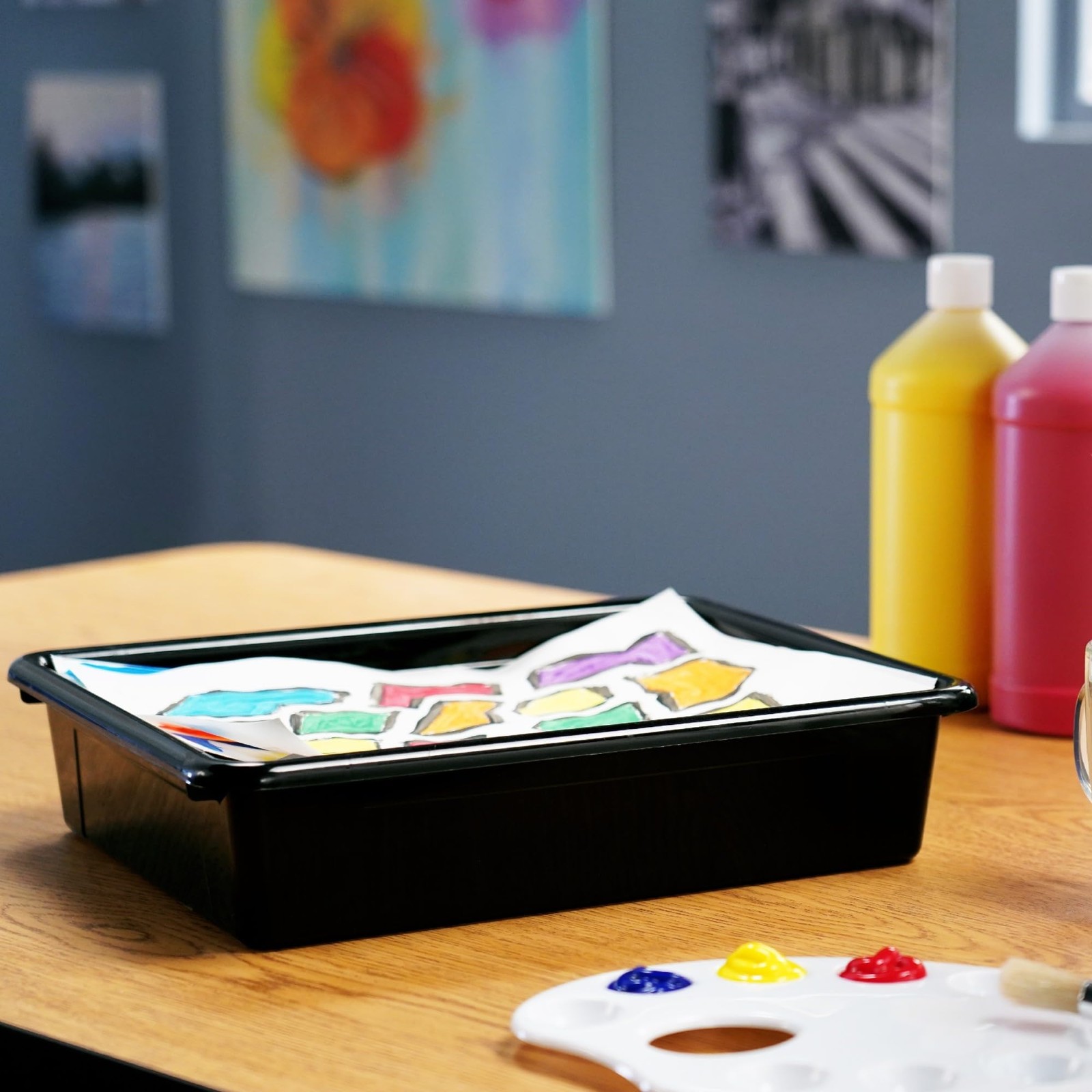 Storage Tray, Letter Size, 10 x 13 x 3 Inches, Black (1 Tray only)