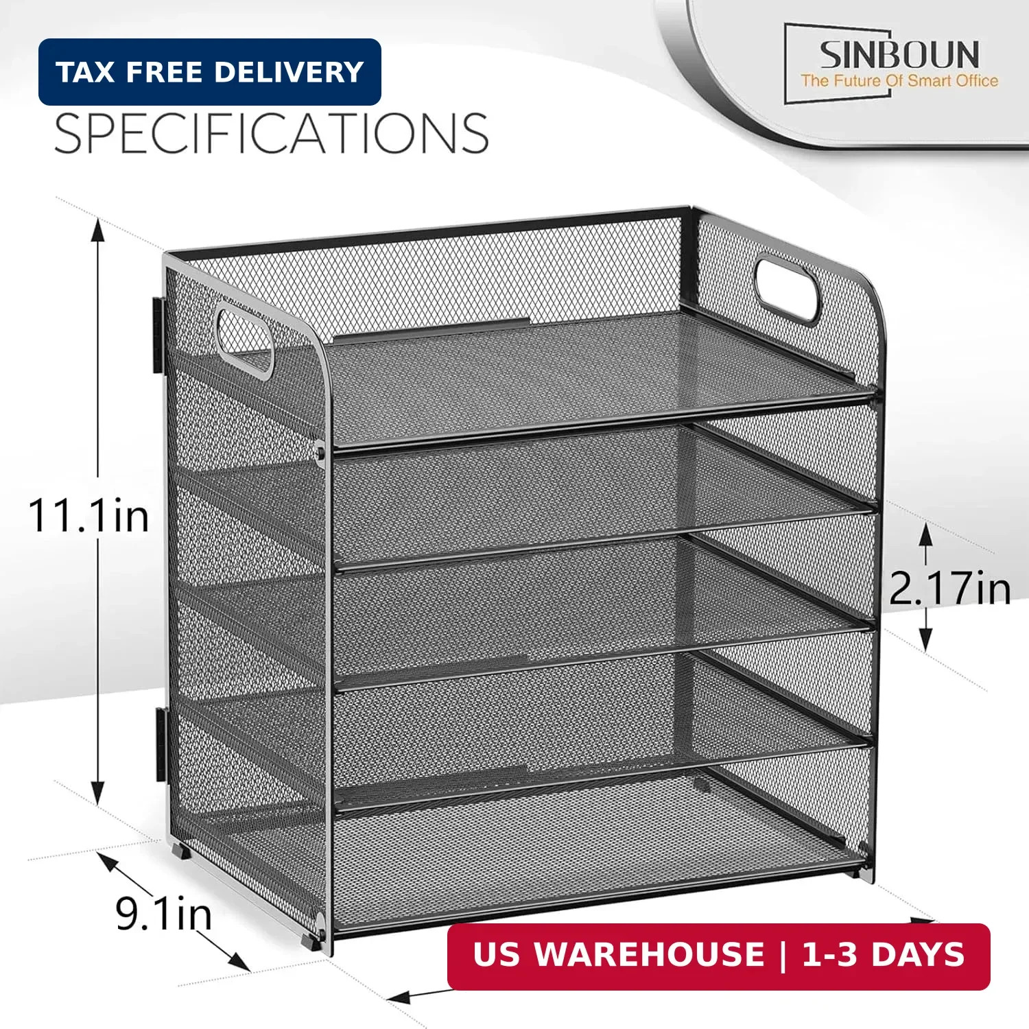 Letter Tray Paper Organizer 5-Tier Desk Organizer File Organizer Paper Holder wi