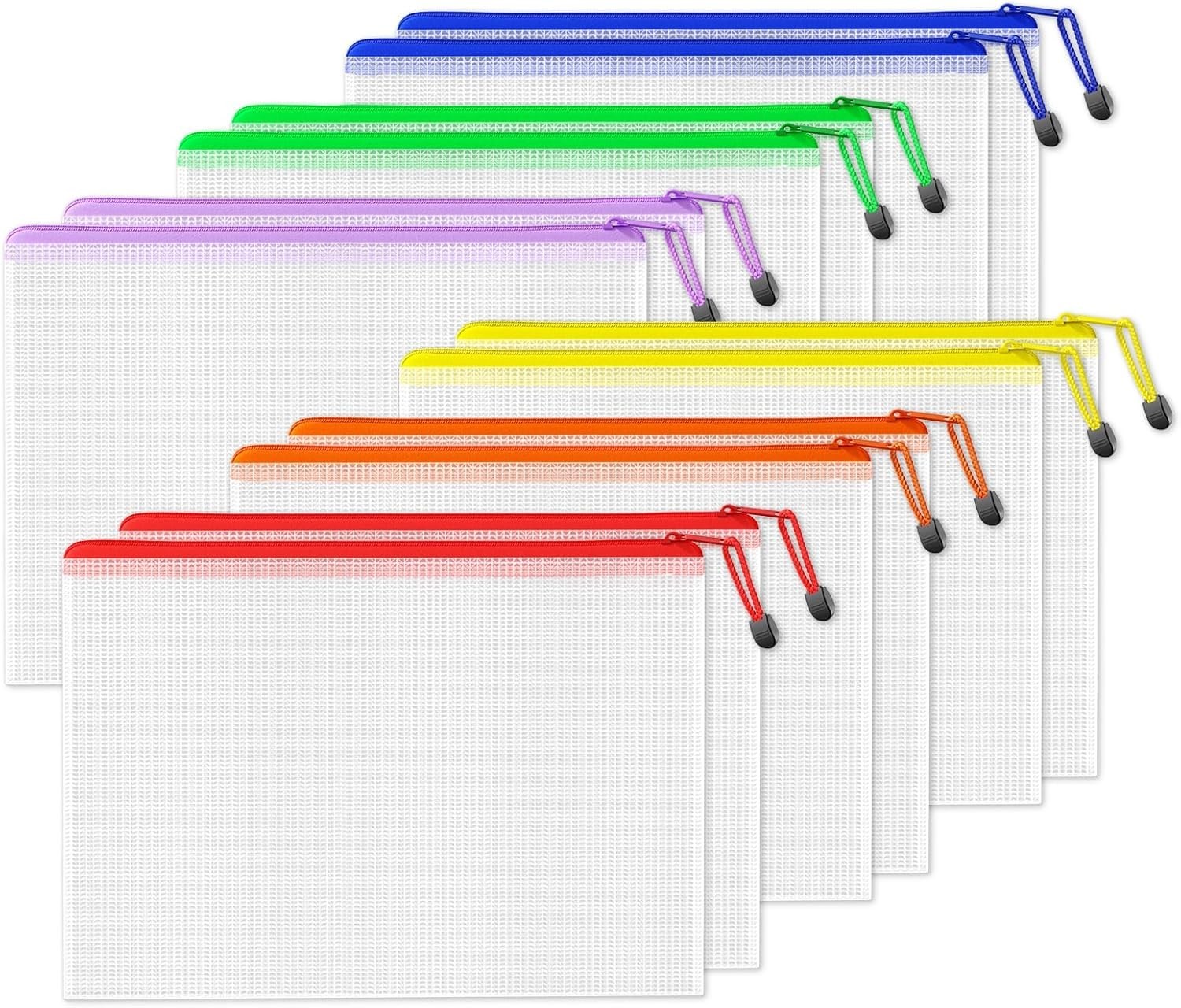12pcs Mesh Zipper Pouch 11×16, Large Storage Bags for Board Game & Puzzle Org…