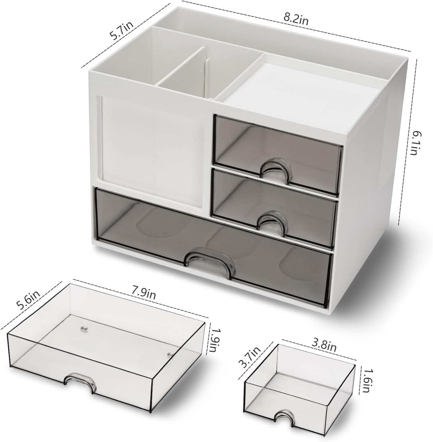 Desk Organizer with 3 Drawer, Multi-Functional Pencil Pen Holder for Desk, Desk