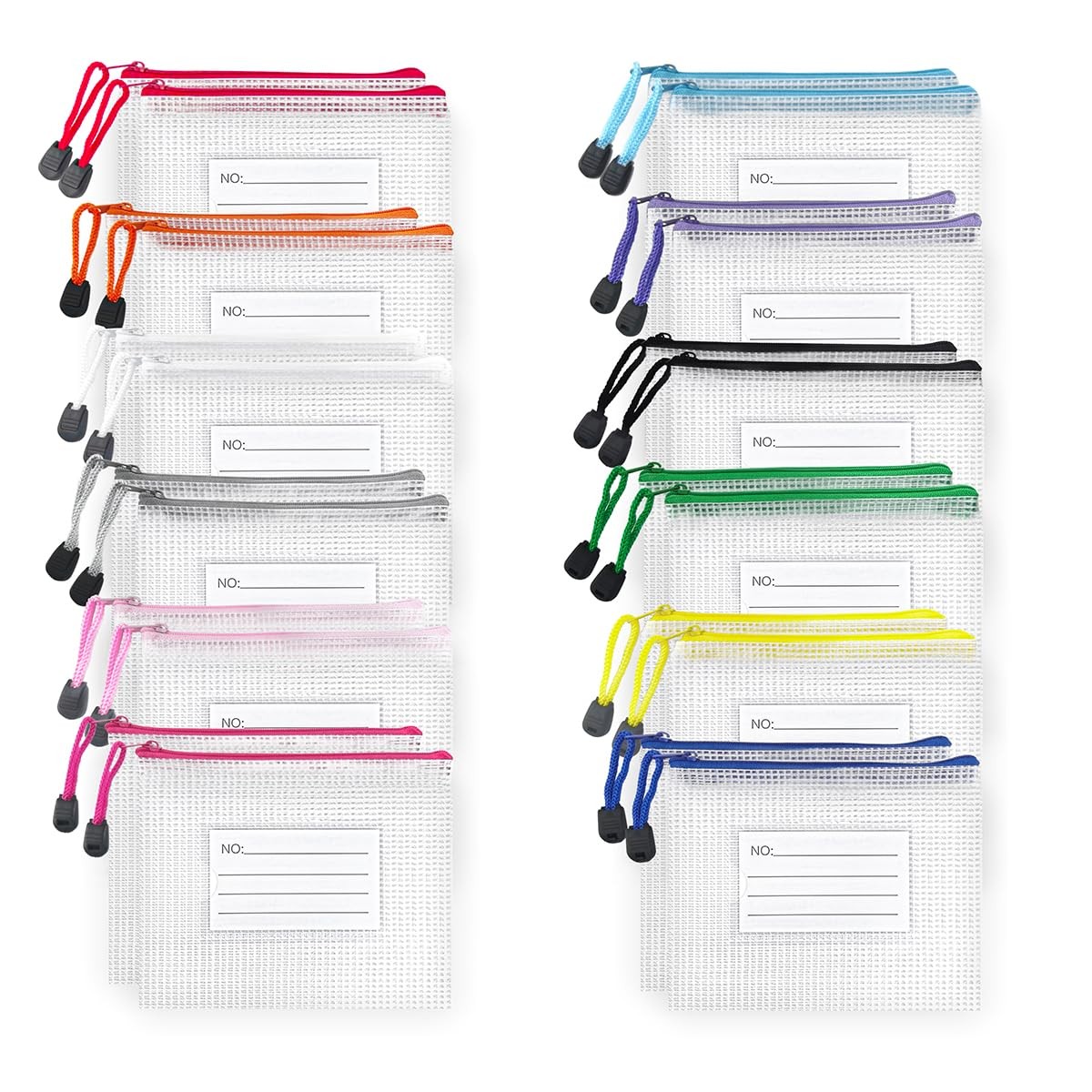 24pcs Small Mesh Zipper Pouch 6.3×4.9 Inches Waterproof Zip Mesh Bags with La…