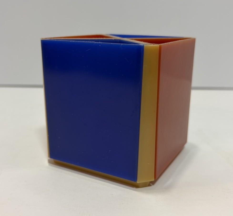 Vtg 1970s Modular Desk Caddy Cube Space Age MCM Plastic Organizer Hong Kong 3″