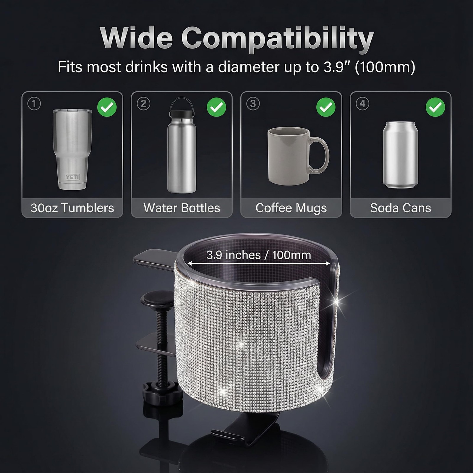 Luxury 2-in-1 Desk Cup Holder with Headphone Hanger for Office, Home, Gaming(…