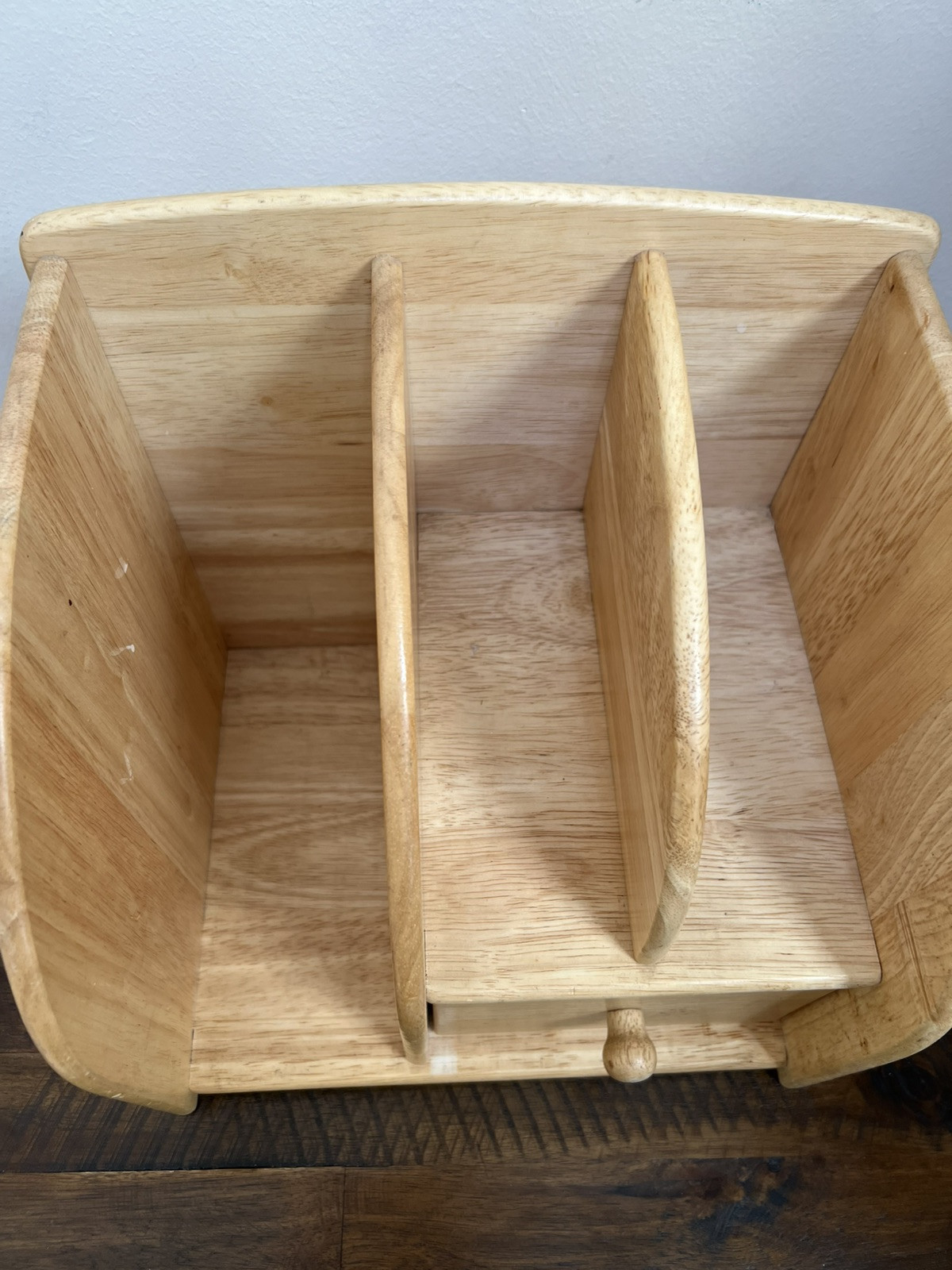 Pomerantz Wood Desk Organizer School Office Home Tabletop Drawer Storage Oak