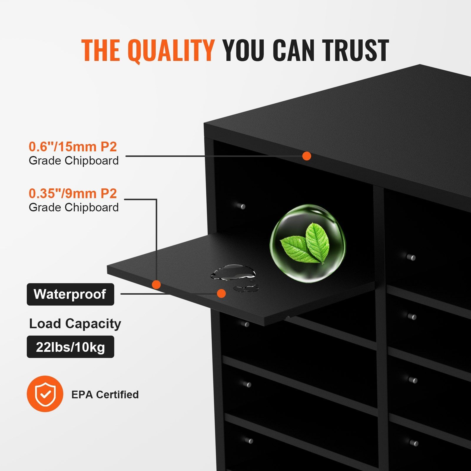 EPA-Certified Wood Organizer: 24 Slots, 8×3 Layout, for Office Classroom Home