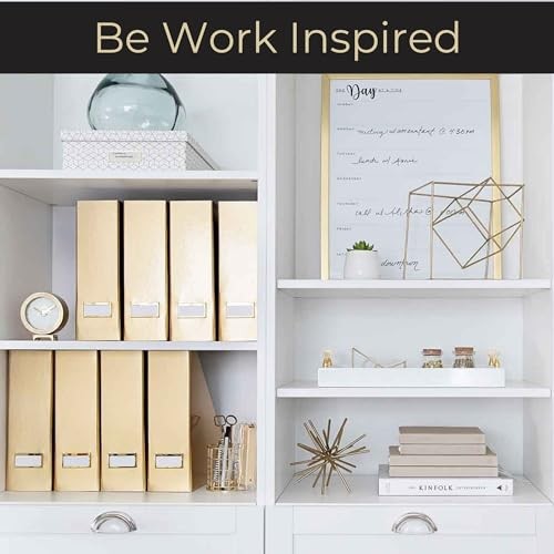 BLU MONACO Foldable Gold Magazine File Holder with Gold Label Holder – Set of 4