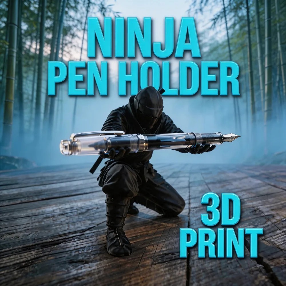 Ninja Warrior Pen Holder, 3D Printed Desk Organizer Stand Desk Ornament Gift