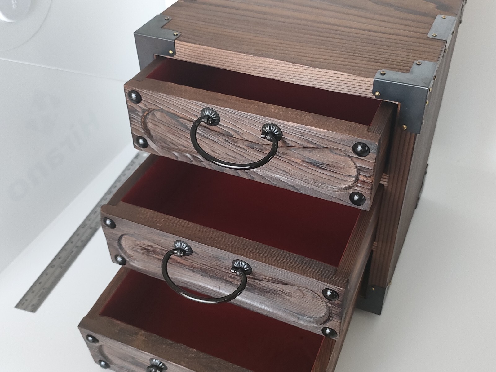 Wood Chest Showa Vintage Limited Japan W19cm x D17cm x H21cm