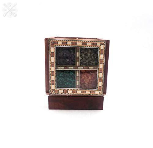 Wood Pen Holder Gem Stone Painting for Desktop Office Study Table Multicolor