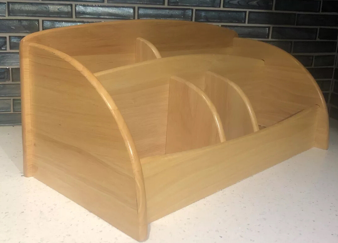 Solid Wood Desk Counter Top Organizer Secretary Filing Paperwork With Drawer