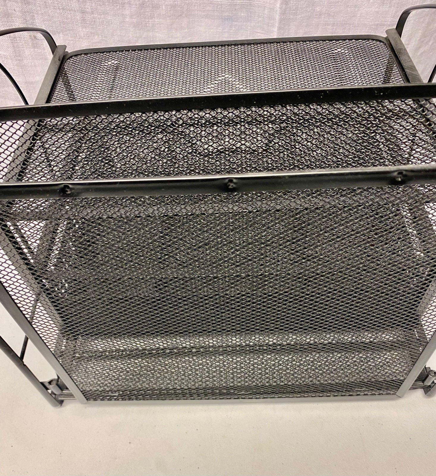 Black Wire Desk Organizer – Drawer, 2 pull out shelves & a vertical file slot