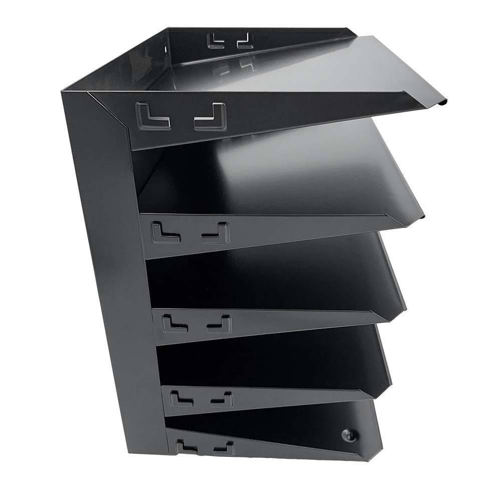 Huron Horizontal 5 Slot Steel Desk Organizer/Sorter Black HASZ0149