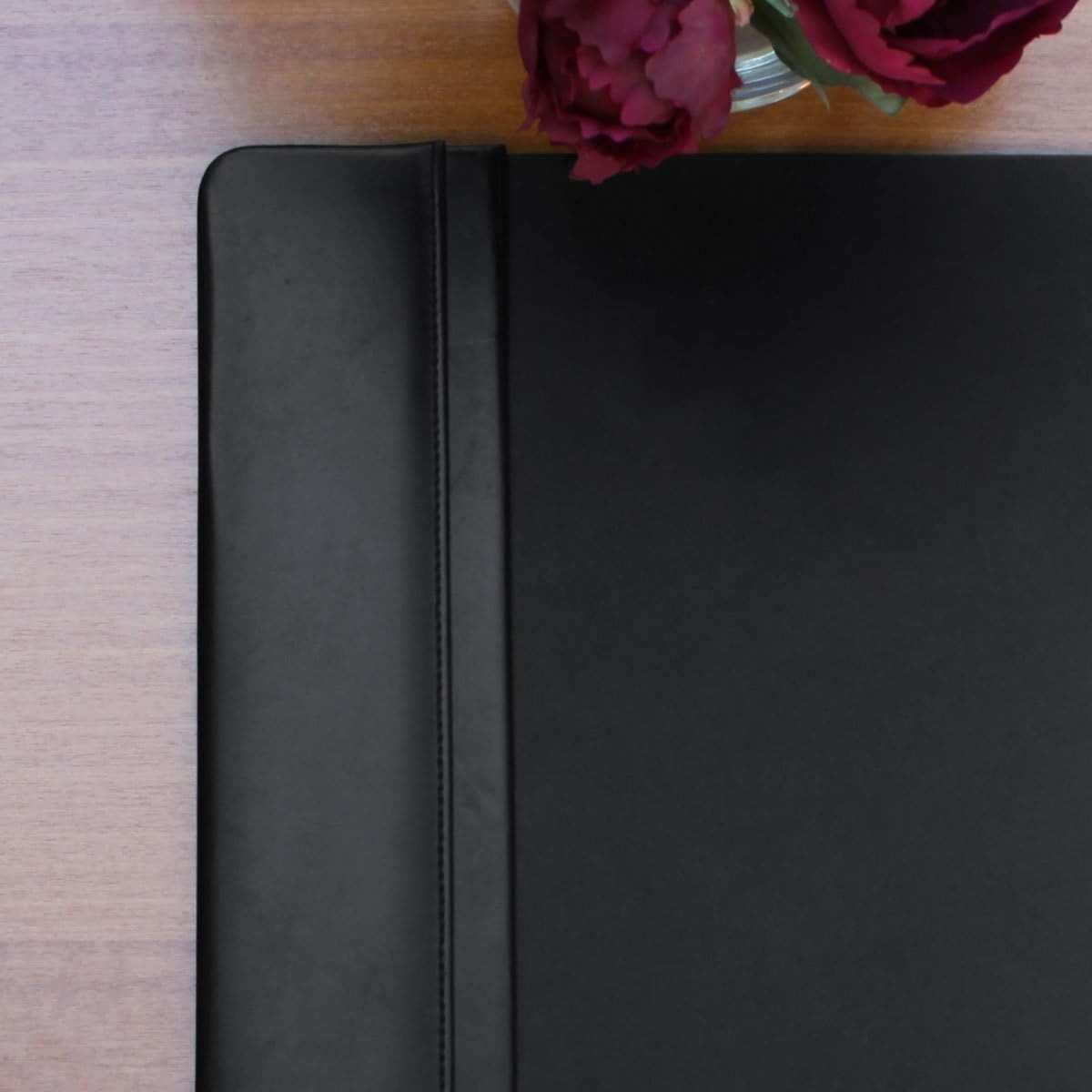 DACASSO Classic Leather Desk Pad with Side Rails (Black, 34” x 20”) NEW
