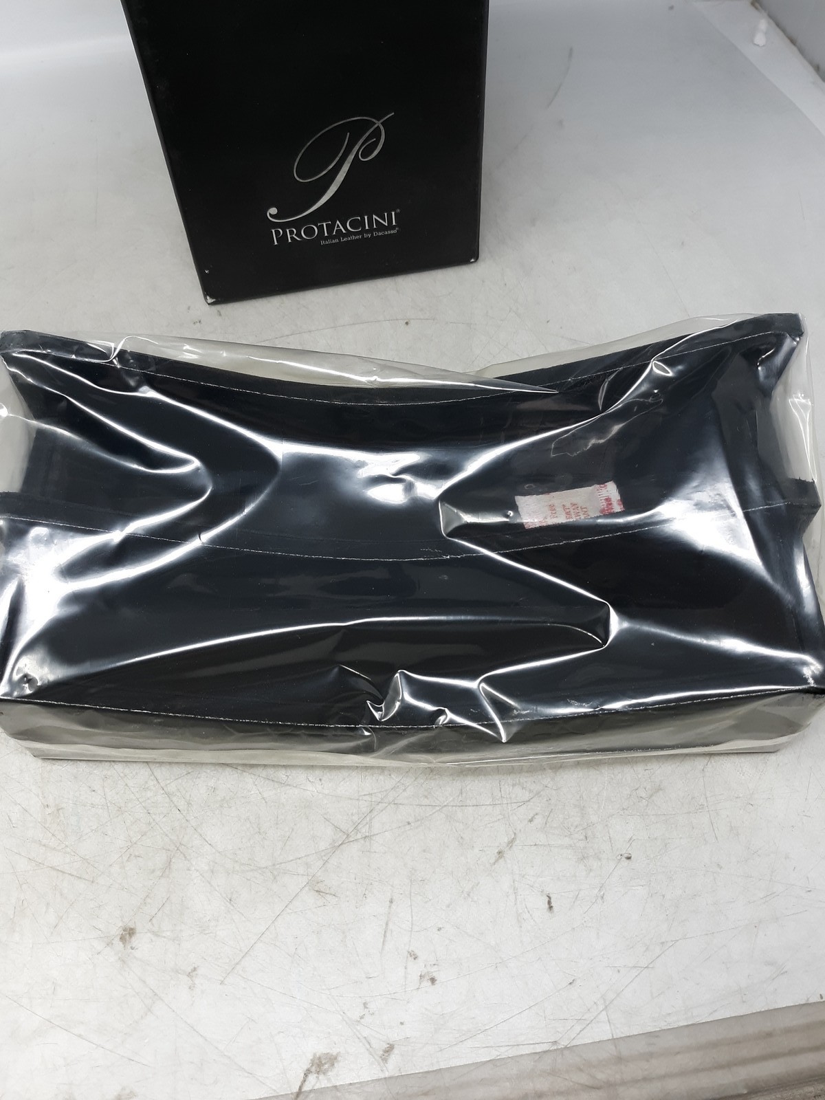 Protacini Dacasso Italian Patent Leather Letter Holder Black